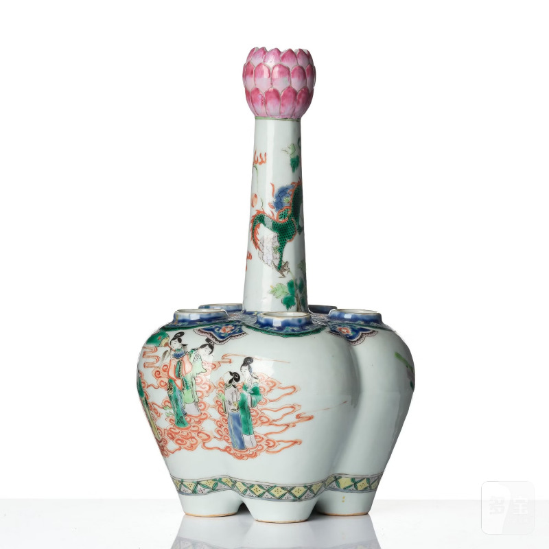 A large famille rose tulip vase, - 图3